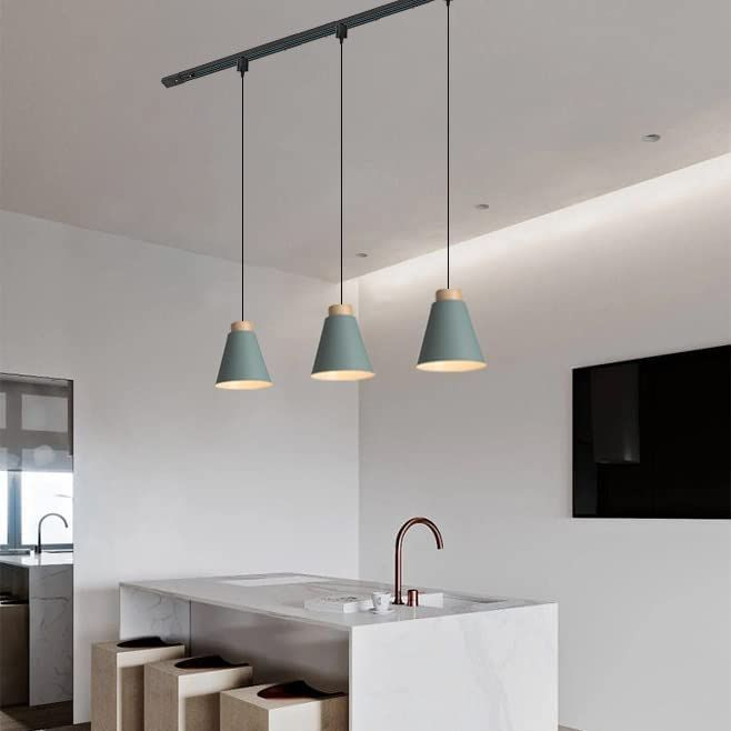 Kiven H-Type Track Lighting Light Fixture, 3-Light Green Halo Track ... throughout