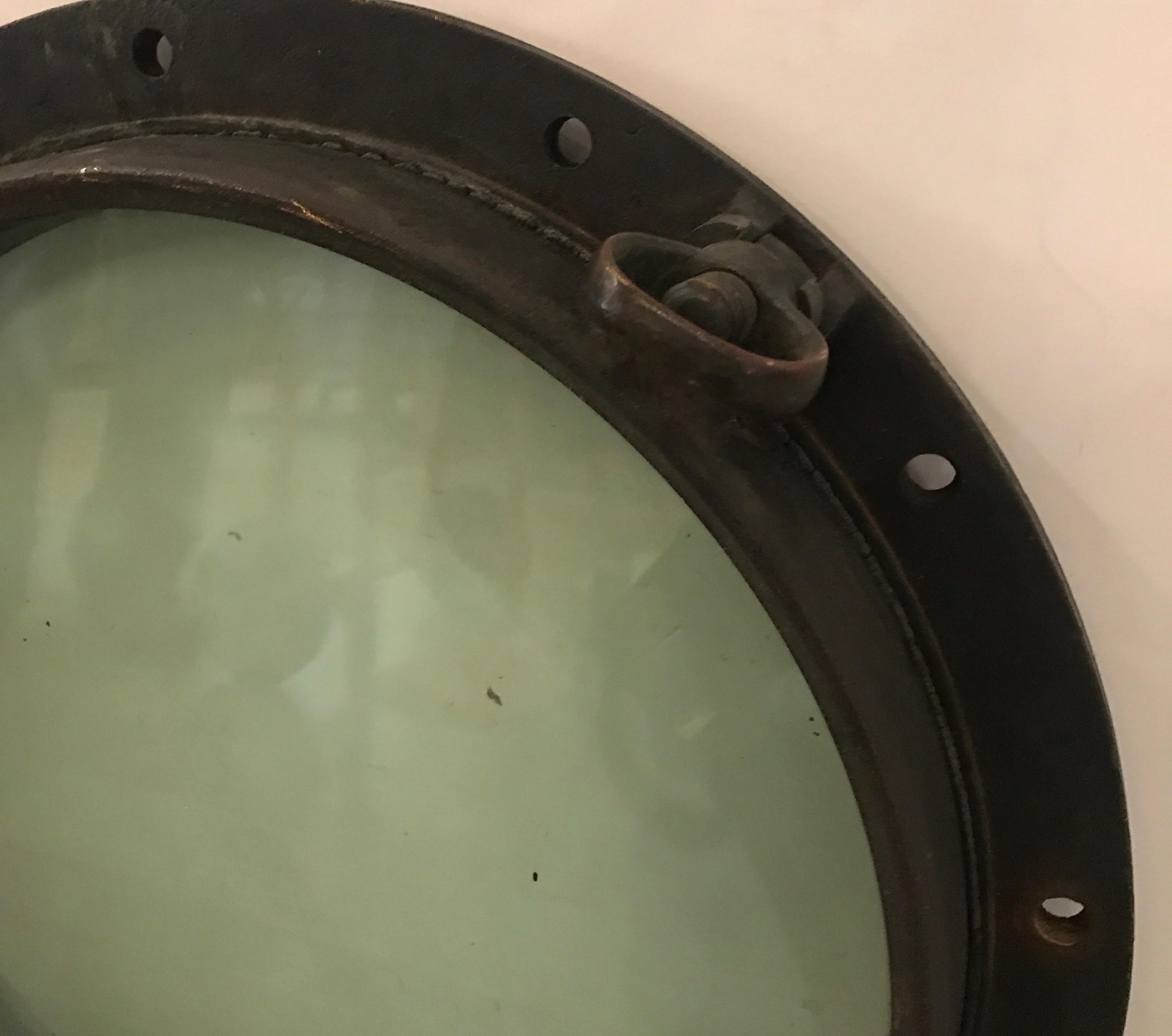 Large Antique Nautical Bronze Porthole, Circa 1900 At 1Stdibs | Bronze ... intended for A Closer Look at the Craftsmanship of 24" Bronzed Porthole Mirrors