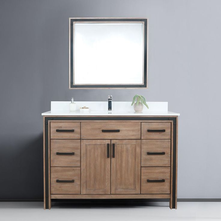 Lexora Ziva 48" Bath Vanity Color Rustic Barnwood Cultured Marble Top ... inside Exploring the Practical Elegance of Daylight 48 Bathroom Vanities