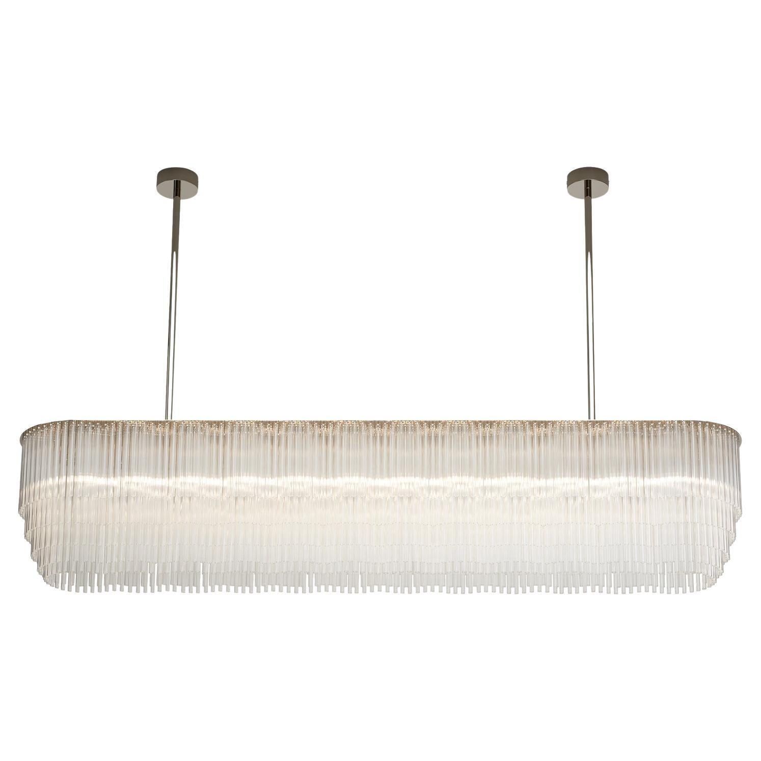 Linear Chandelier 1588Mm / 62.5" In Brushed Nickel, By Tom Kirk For ... throughout