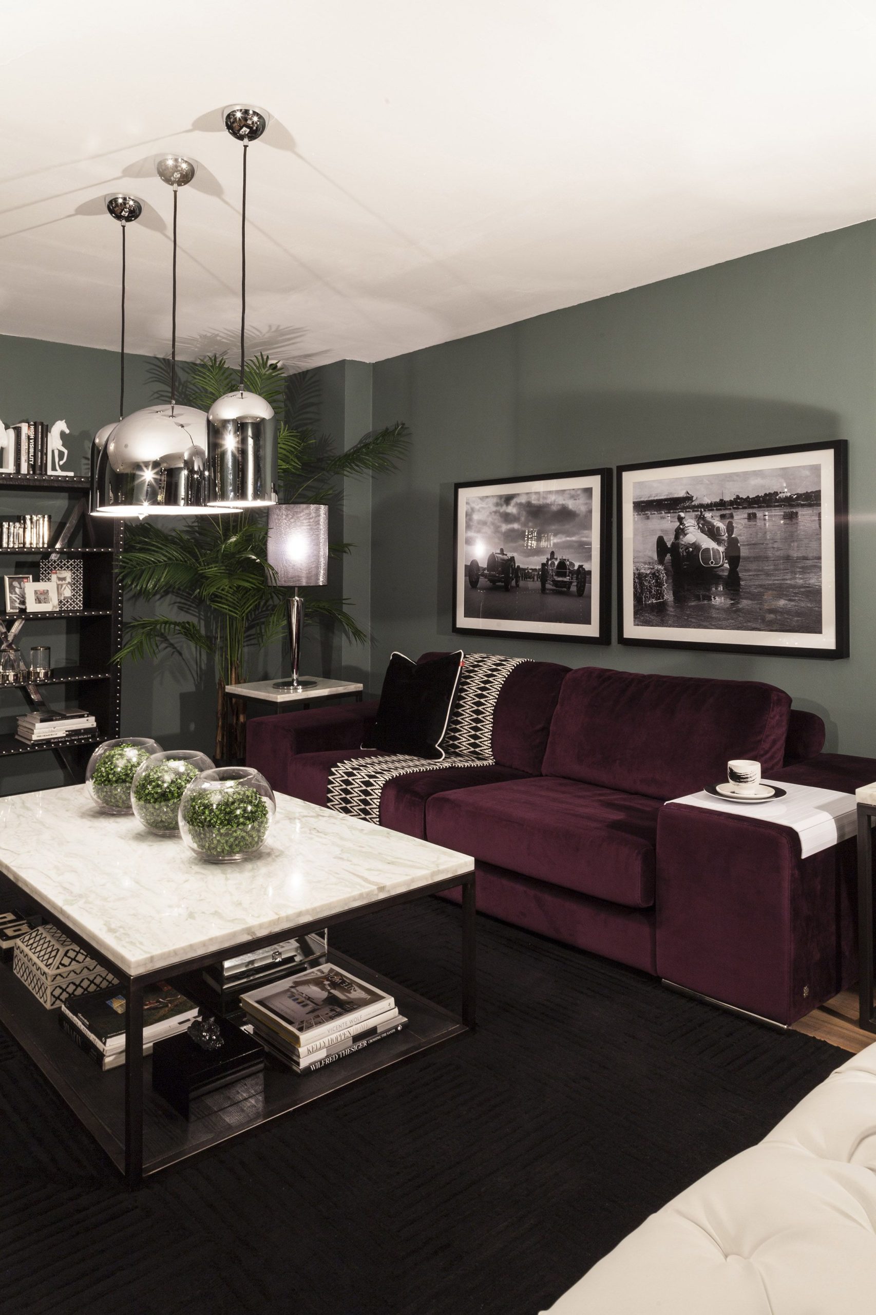 Living | Iconic: This Clean-Lined Masculine Look Combines A ... with regard to Sophisticated Palettes A Deep Dive into Aubergine and Silver in Dining Design