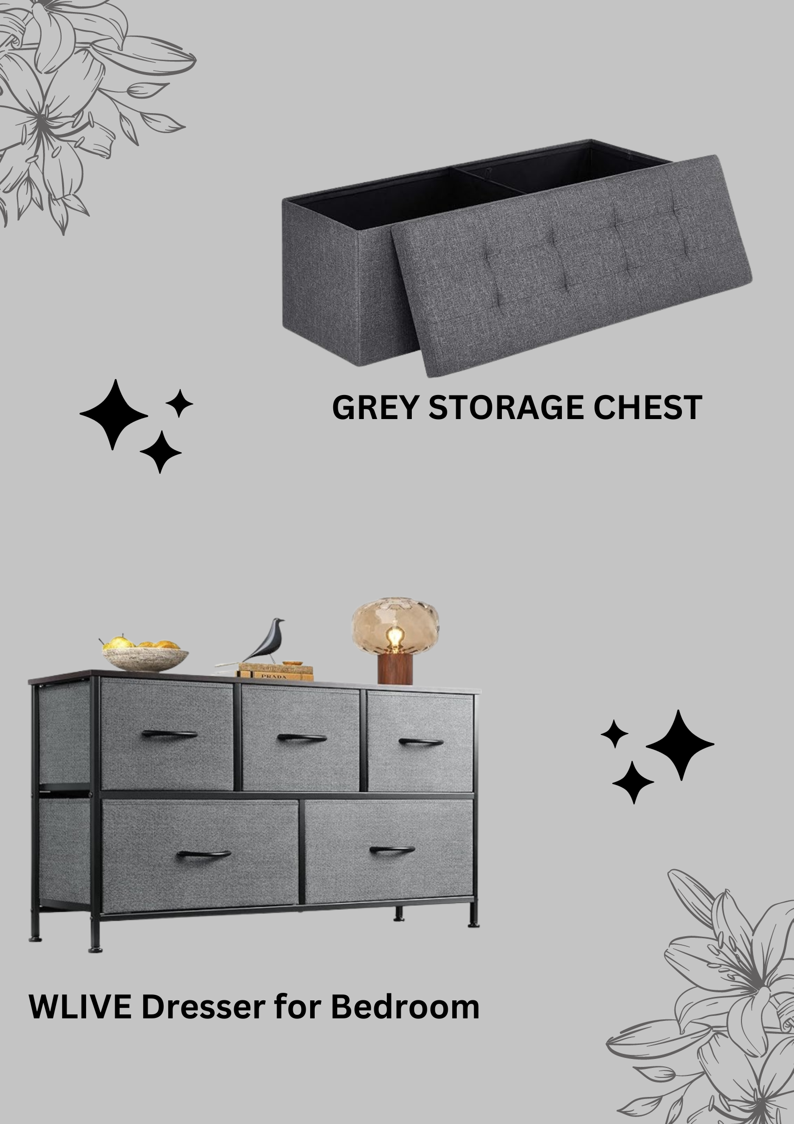 Maximize Bedroom Storage And Style With Wlive Dresser &Amp; Storage Ottoman ... intended for