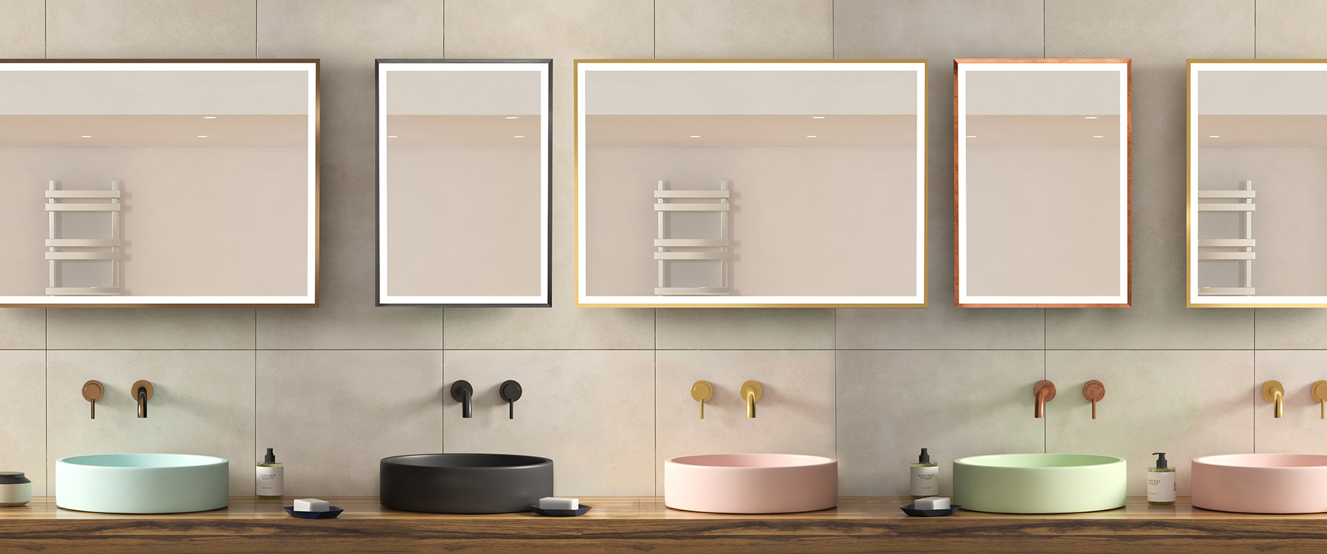 Metal-Framed Bathroom Mirrors | Variety Of Frame Finishes &Amp; Lighting ... within