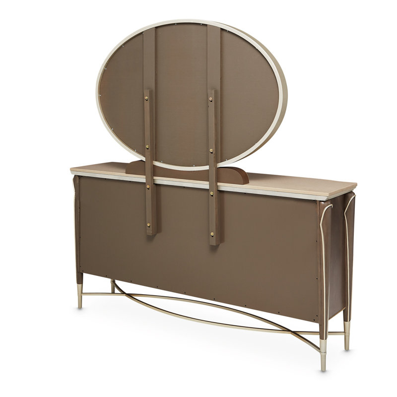Michael Amini Villa Cherie Dresser And Mirror - Hazelnut | Wayfair regarding Beyond Storage A Deep Dive into the Villa Cherie Hazelnut Dresser's Design Philosophy
