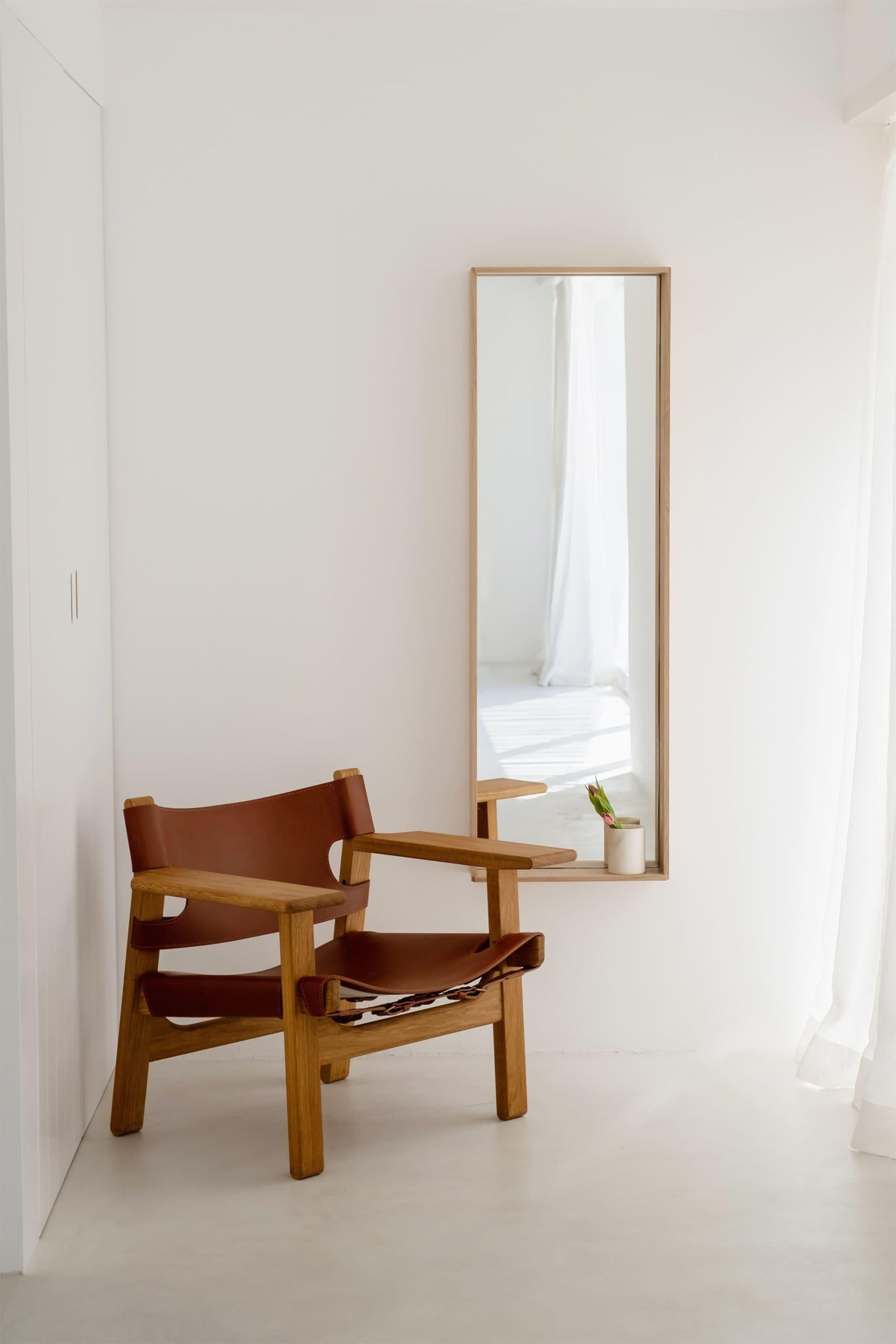 Minimalist Oak Mirror Small For Sale At 1Stdibs in The Versatility of Washed Oak Mirrors A Design Essential