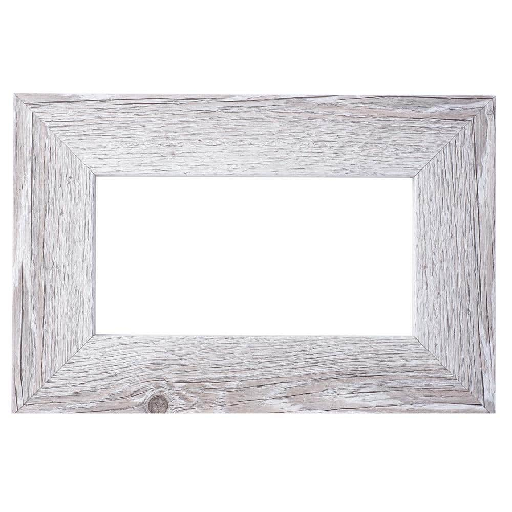 Mirrorchic Driftwood 42 In. X 36 In. Mirror Frame Kit In White - Mirror ... with