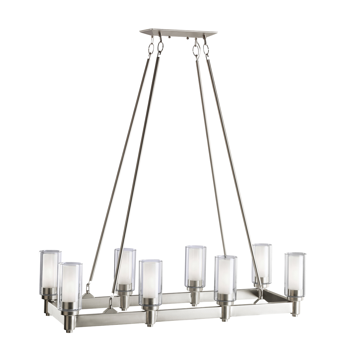 Modern Linear Chandelier - Brushed Nickel - Circolo Collection inside A Deep Dive Into Contemporary Linear Chandeliers in Brushed Nickel