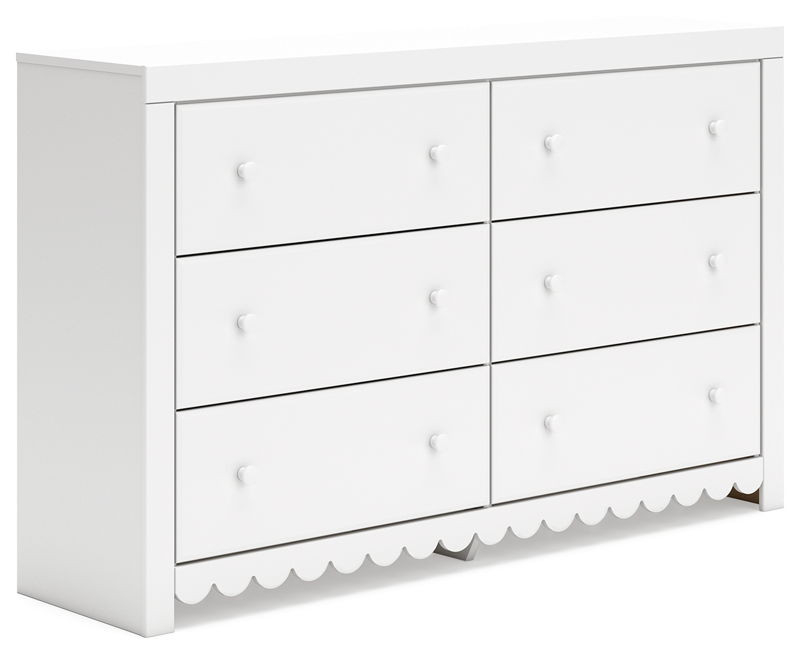 Mollviney - White - Six Drawer Dresser | Roc City Furniture within