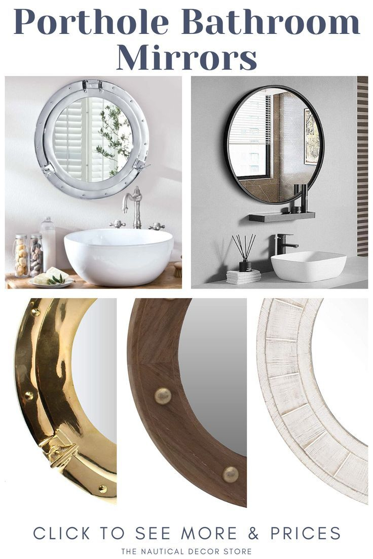 Nautical Bathroom Porthole Mirrors within