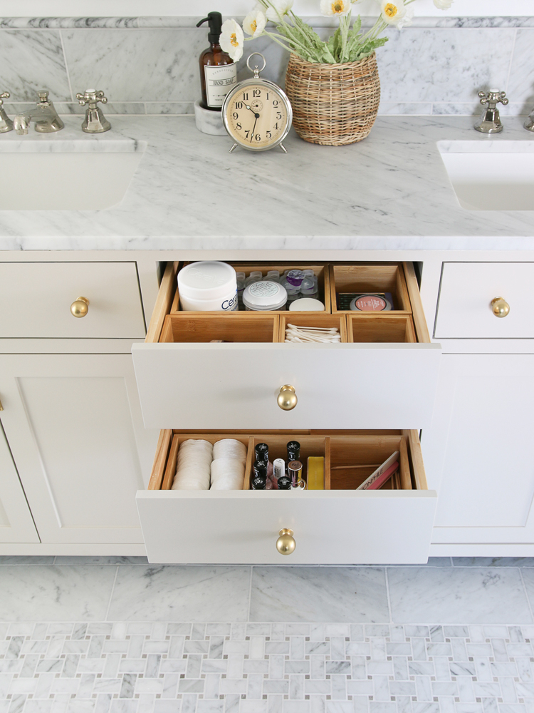 Organized Bathroom Cabinets throughout