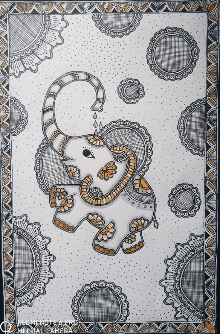 Original Hand Painted Elephant In Kachhani Art Of Mithila/Madhubani ... with regard to The Art of Storytelling Through Hand Painted Elephants on Iron