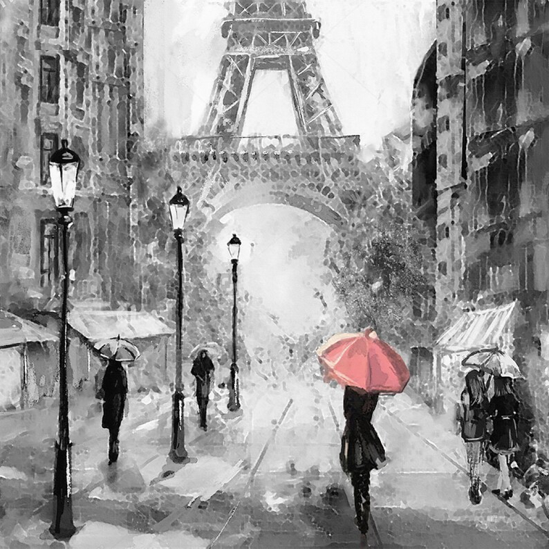 Original Paris In The Rain Hand-Painted Artwork - Etsy for