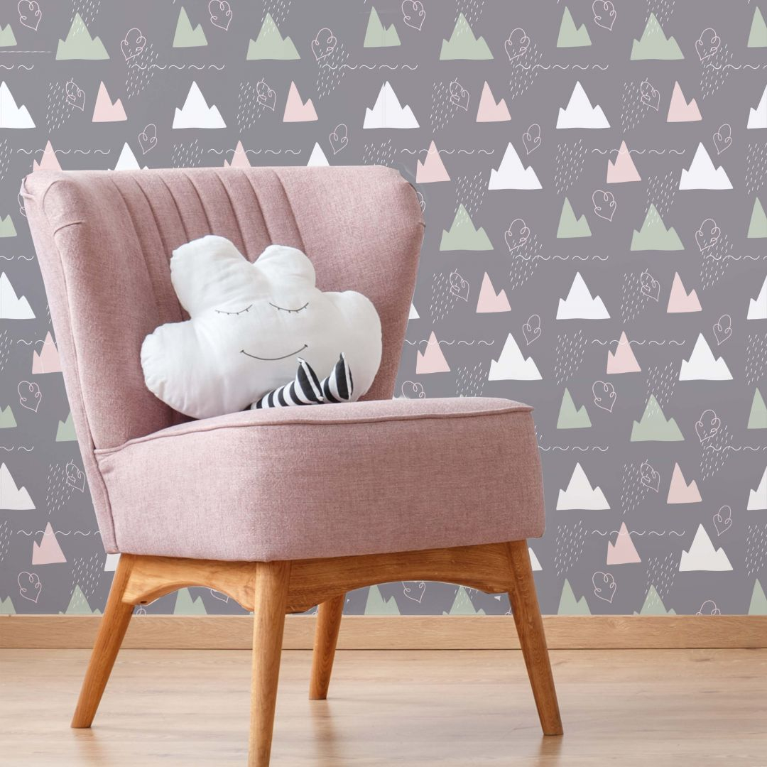 Patterned Wallpaper - Mountains | Wall-Art.com in