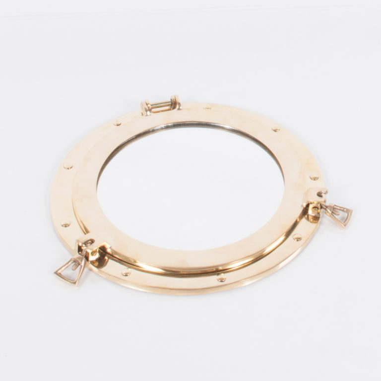 Polished Brass Porthole Mirror regarding