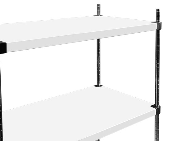 Powder Coated Solid Racking - Medspace Solutions with The Enduring Appeal of Solid Acacia Wood and Powder-Coated Iron Shelving