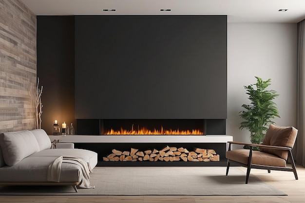 Premium Photo | Digital Fireplace Wall Mockup For Warmth Ambiance ... pertaining to