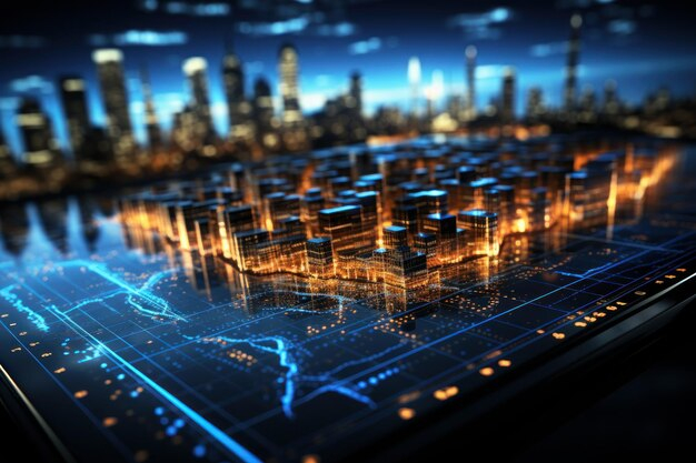 Premium Photo | Futuristic City Escape Insight Transparent Glass Table ... intended for