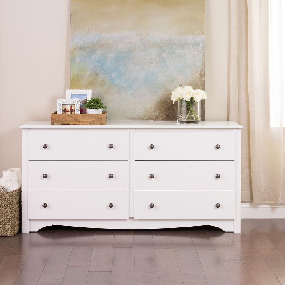 Prepac Monterey 6-Drawer White Dresser-Wdc-6330-K - The Home Depot throughout The Enduring Appeal of a 42" White 6-Drawer Dresser