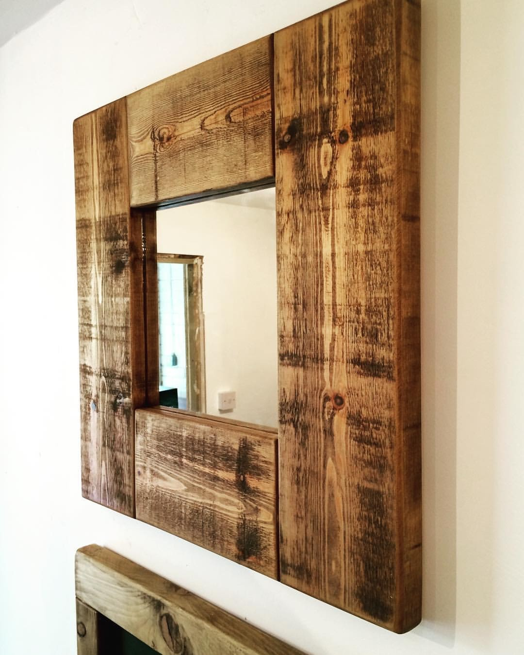 Rustic Reclaimed Wood Mirror (Small) | Solid Oak Designs pertaining to