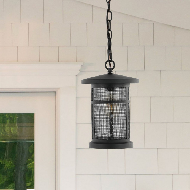 Safavieh Osprey Outdoor Pendant Black - Industrial - Outdoor Hanging ... pertaining to