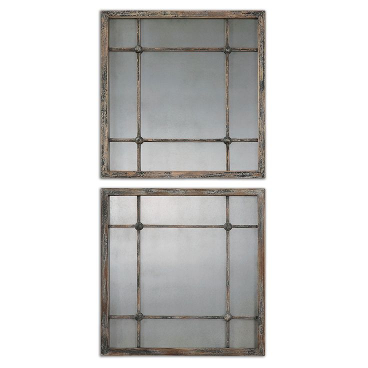 Saragano Distressed Slate Blue, Aged Ivory And Antique Square Mirror ... with Bringing Aged Ivory Home Exploring the Saragano Bathroom Mirror