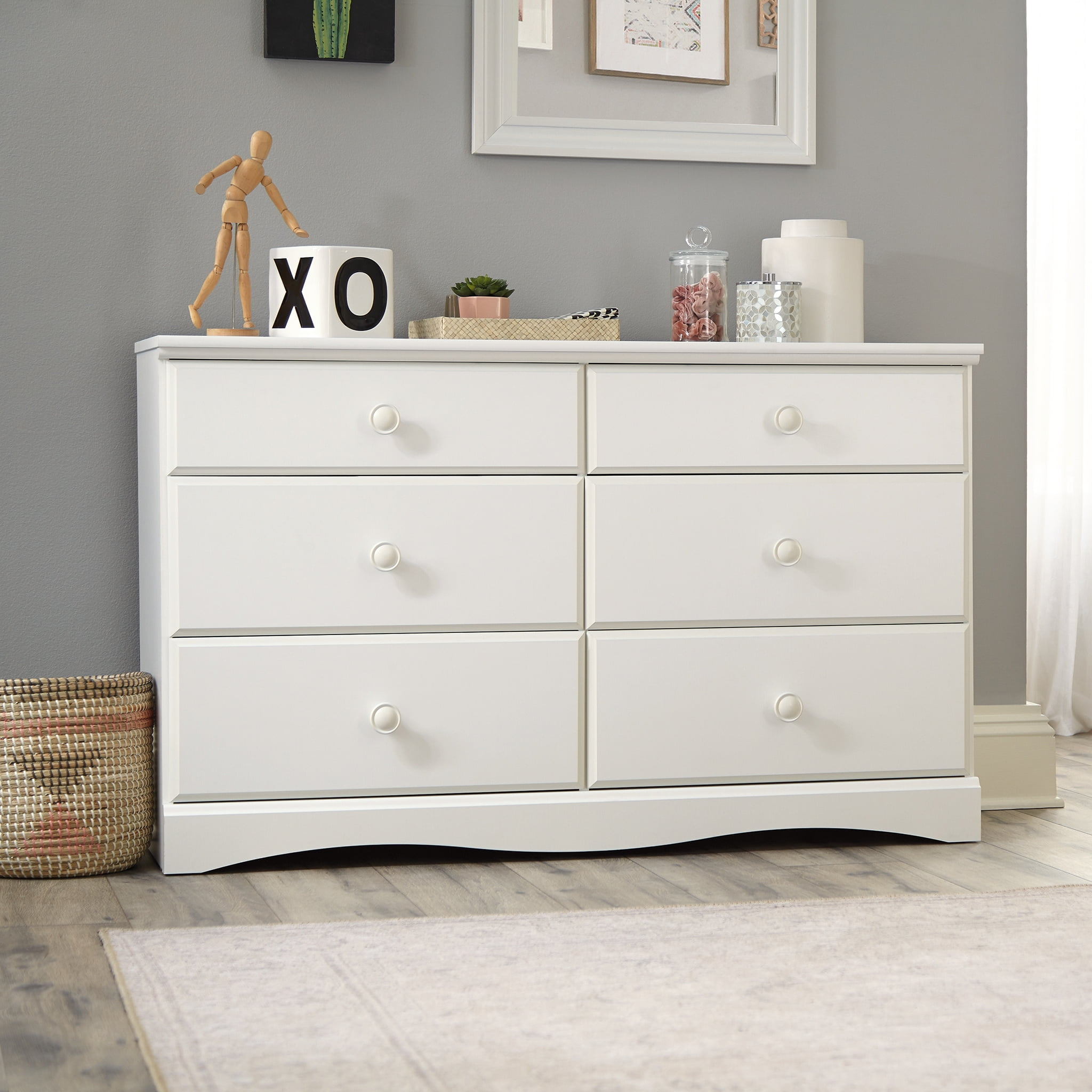 Sauder Storybook 6-Drawer Dresser, Soft White Finish - Walmart.com with regard to The Enduring Appeal of a 42" White 6-Drawer Dresser
