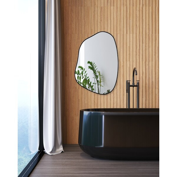 Sei Furniture Emerson Round Decorative Mirror, Brown/Mirror - Bed Bath ... with