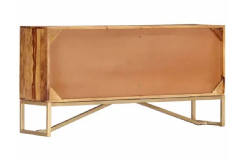 Solid Sheesham Wood And Brass Powder Coated Iron Storage Cabinet At ... intended for