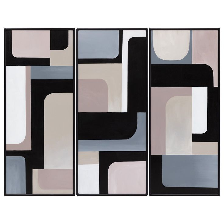 Sunpan Radical Interpretation Set Of 3 | Hand Painted Wall Art, Hand ... for