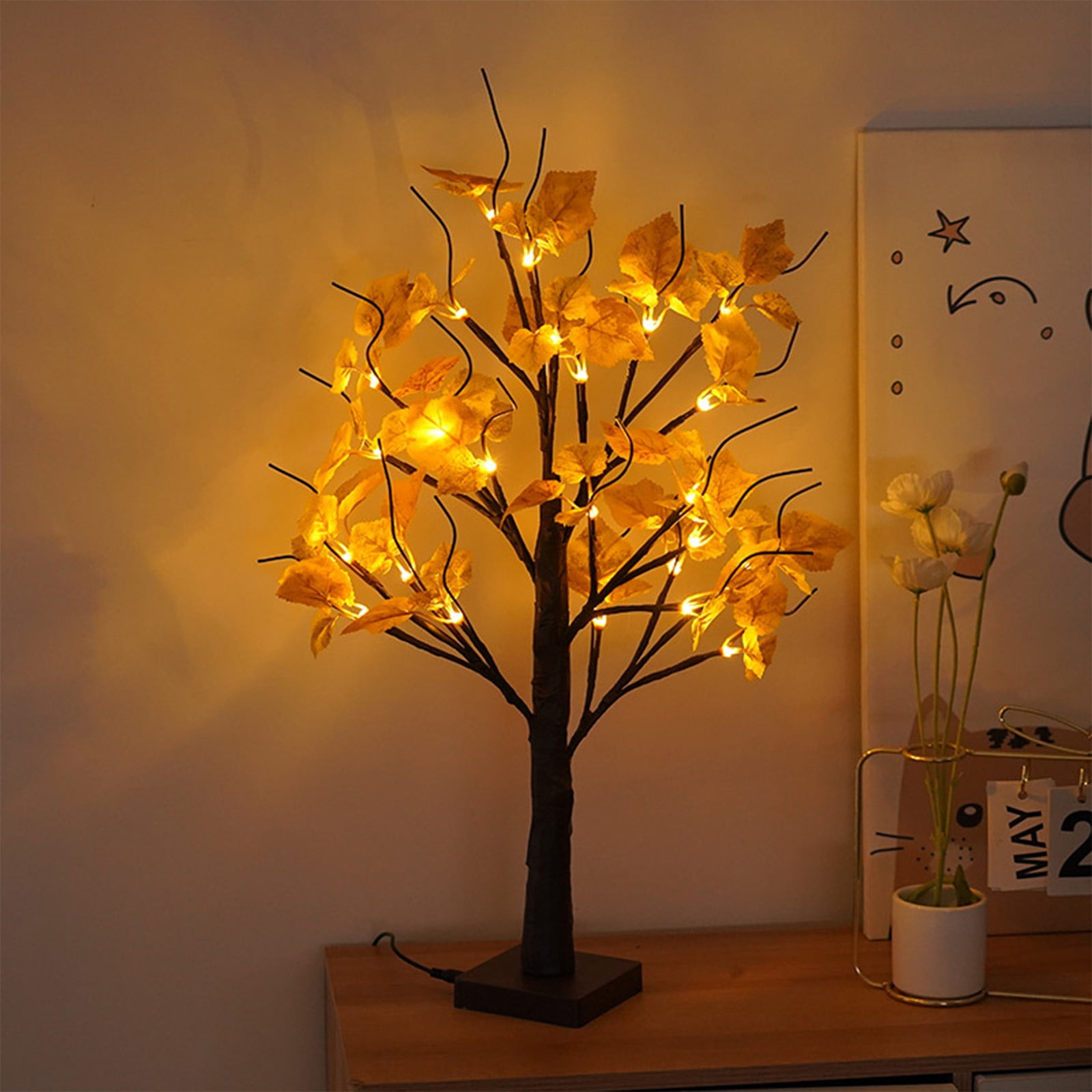 Tepsmf Thanksgiving Maple Tree Harvests Festival Tree Lights Led Yellow ... with regard to Creating Ambiance With the 42L Maple Leaf 2 LT Island Pendant