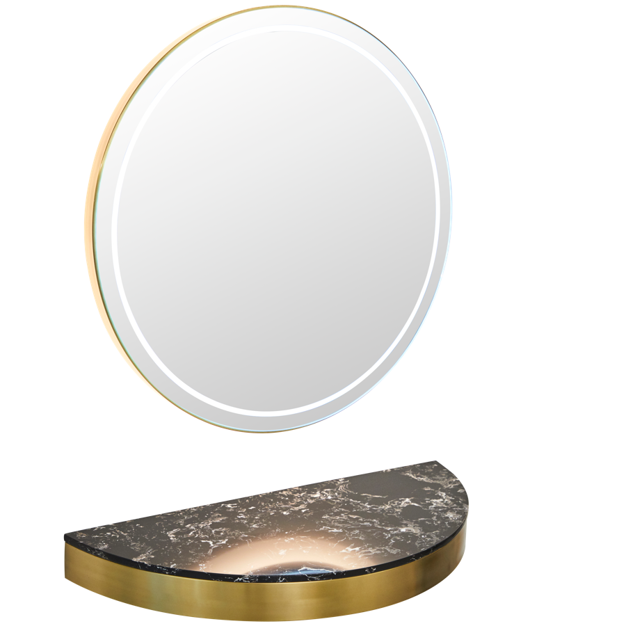 The Bali Styling Unit - Gold With Black Pattern Natural Stone Top By ... with regard to