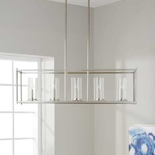 The Gray Barn 5-Light Brushed Nickel Linear Chandelier - Bed Bath ... regarding