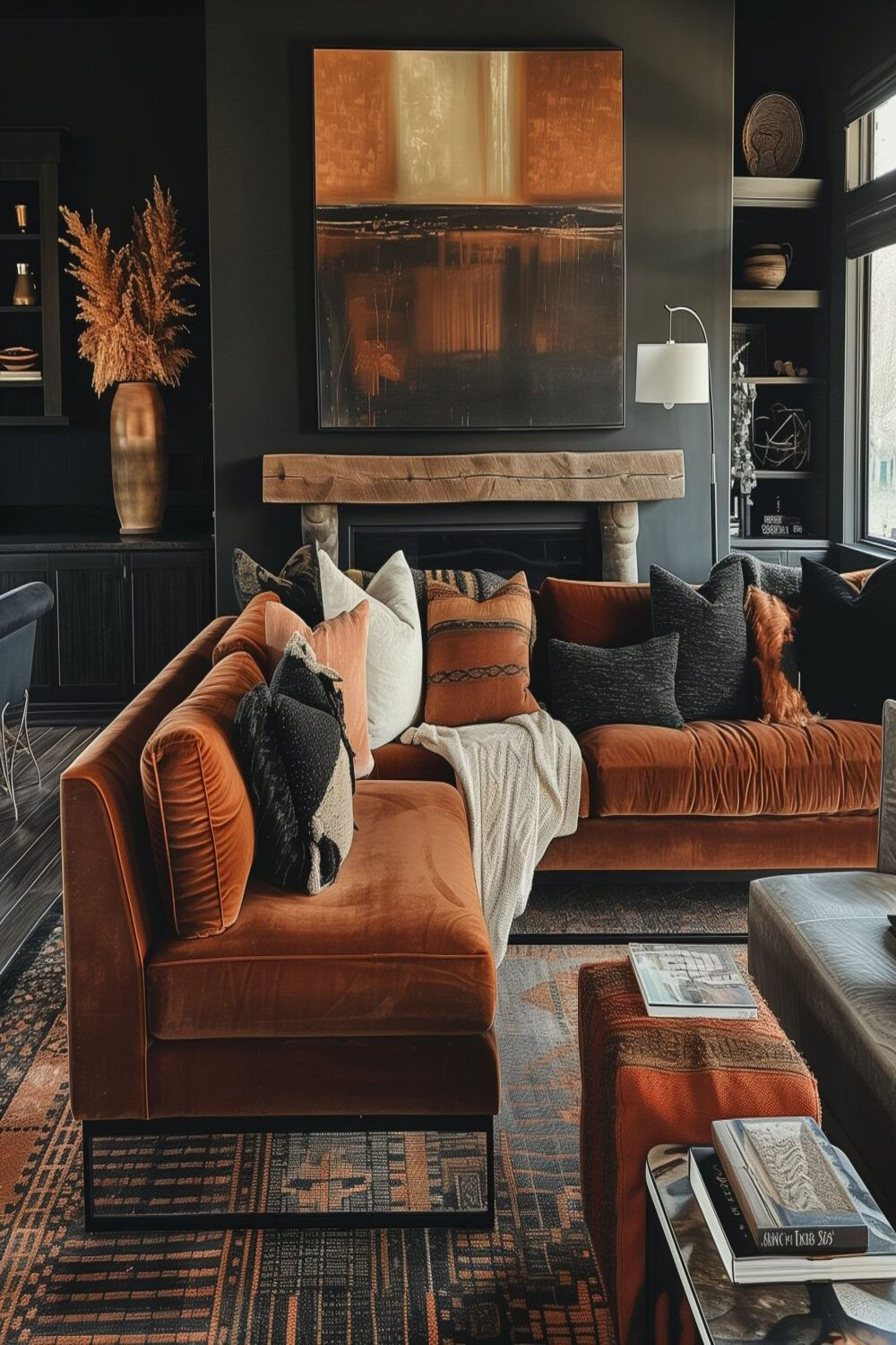 Timeless Elegance Meets Industrial Chic Living Room. in