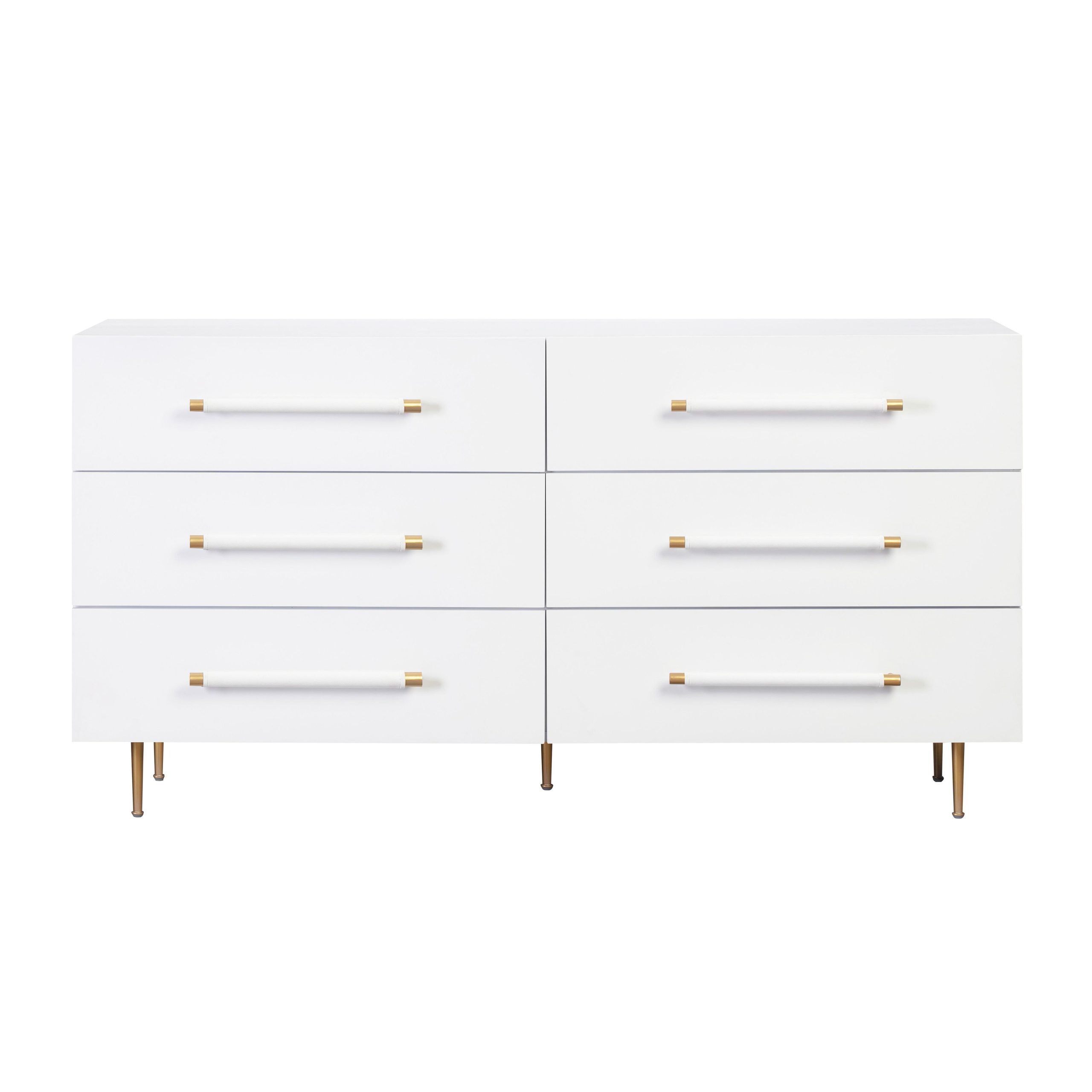 Trident White 6 Drawer Dresser | Chairish within The Enduring Appeal of a 42" White 6-Drawer Dresser