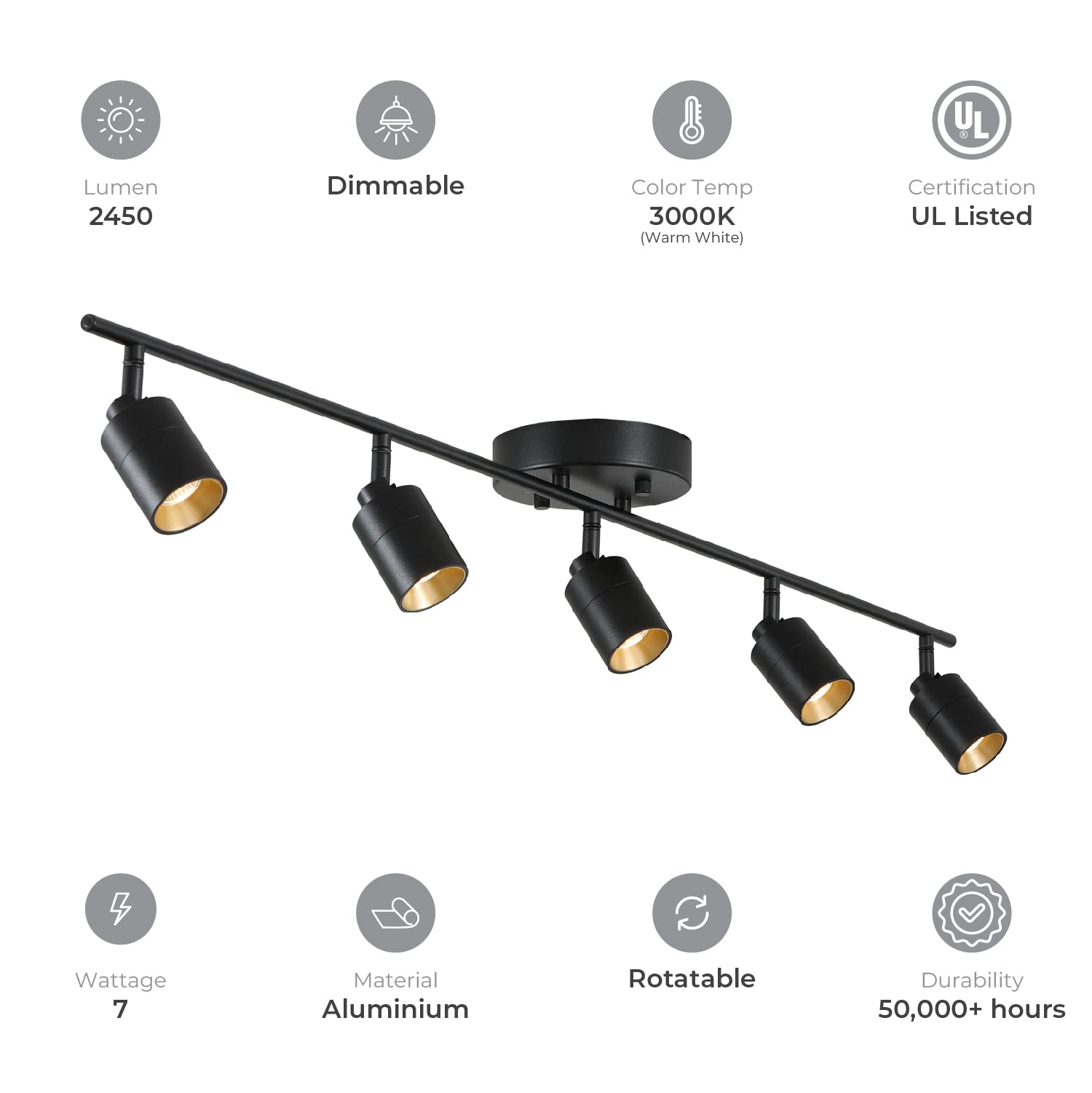 Vidalite Shura - 5-Light Black Integrated Led Track Light W/Rotatable ... throughout Designing Dynamic Interiors with Vidalite Shura Track