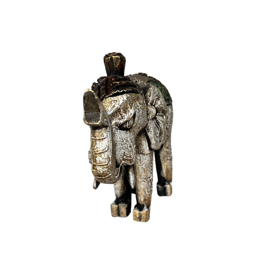 Vintage-Inspired Hand-Painted Elephant Sculpture - The Living Room Berry in