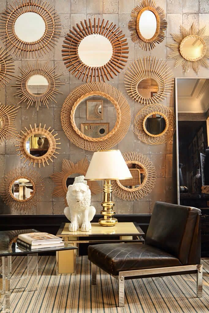 Wall Of Mirrors | Mirror Wall, Mirror Wall Decor, Mirror Decor intended for Insights into the Materials and Makers of Sunflower Antique Wall Mirrors