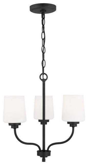 Windom 3-Light Chandelier, Midnight Black - Transitional - Chandeliers ... intended for