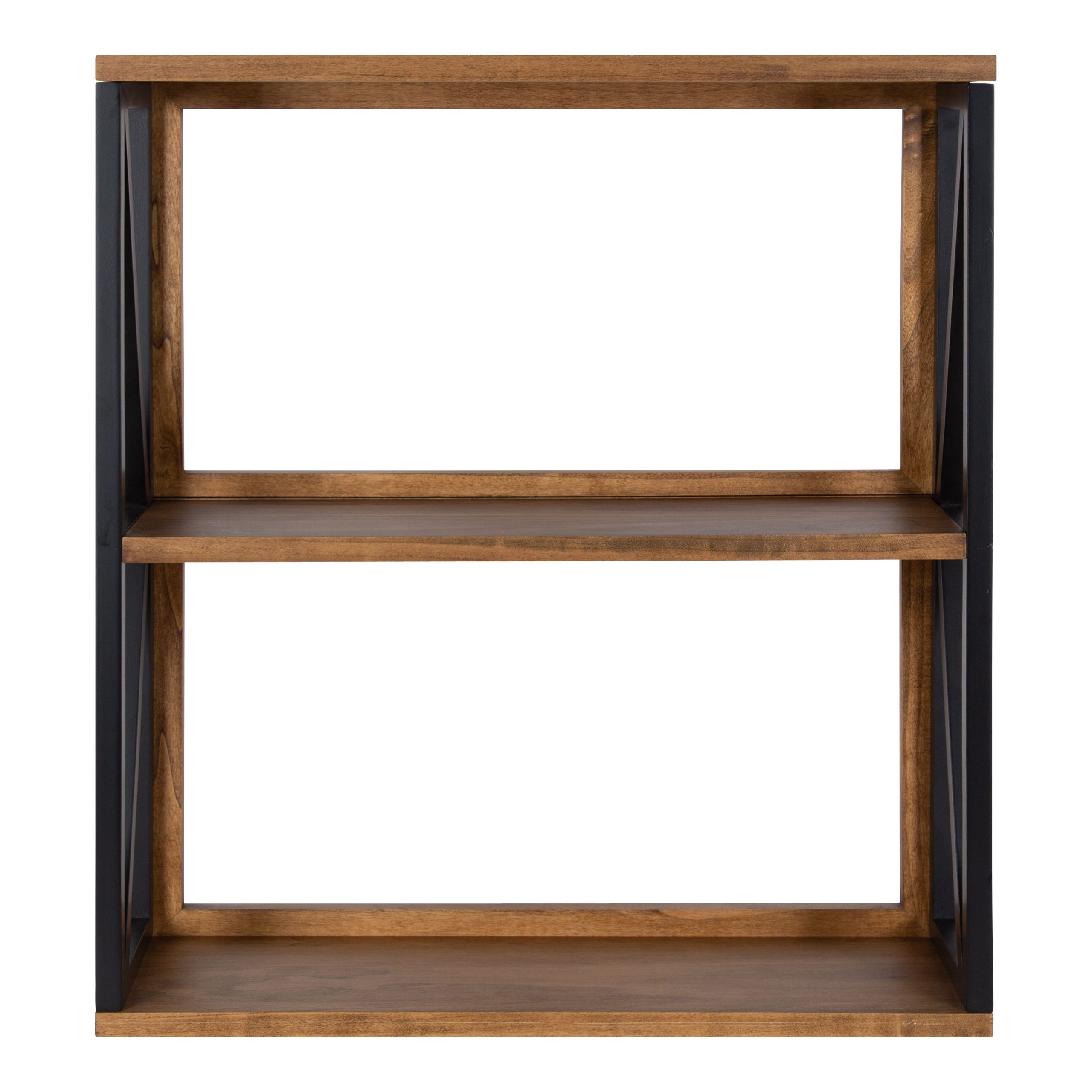 17 Stories Rigby Wood Wall Shelf 25X8X28 Rustic Brown, Black - Wayfair ... with regard to