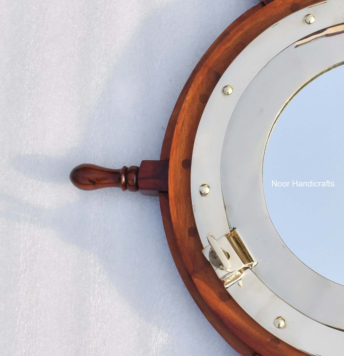 18 Nautical Ship Wheel Mirror Brass Porthole Mirror | Etsy regarding Your Questions Answered About the 24-Inch Ship Wheel Porthole Mirror