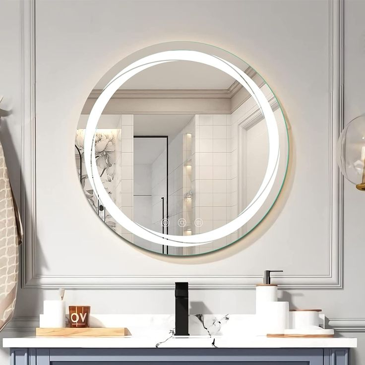 24 Inch Led Round Mirror $177.75 On Amazon | Bathroom Mirror Lights ... with