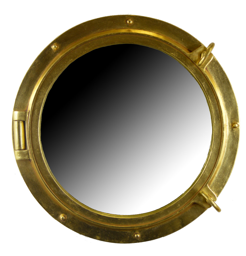 24" Porthole Mirror Gold Leaf intended for Your Questions Answered About the 24-Inch Ship Wheel Porthole Mirror