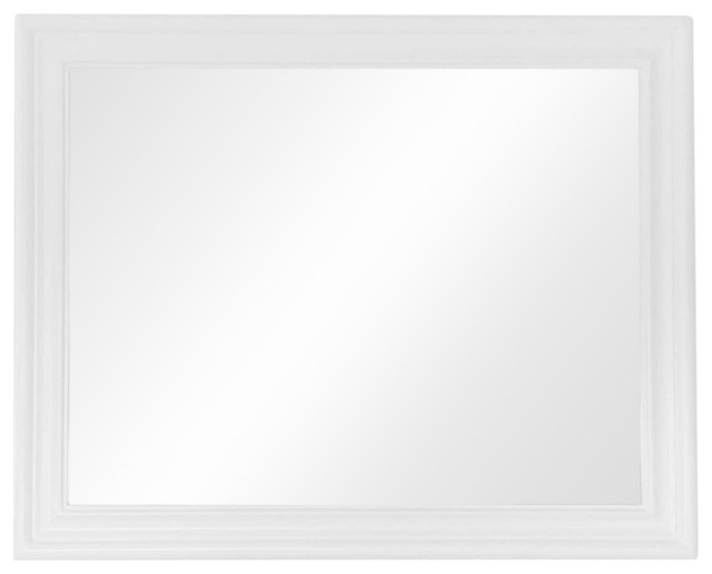 24" Wood Frame Mirror, White - Transitional - Bathroom Mirrors - By ... inside