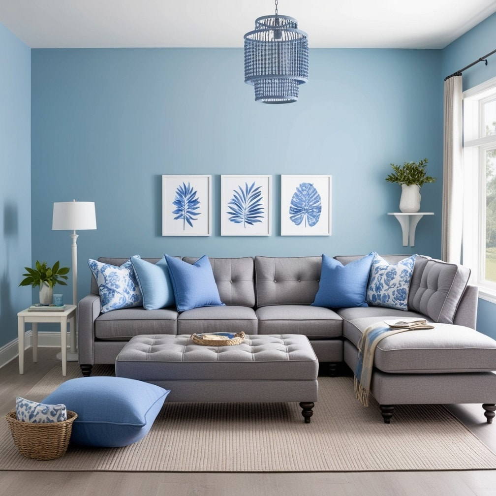 29 Blue And Gray Living Room Ideas - Home Pedos pertaining to Unlock Serenity How Upholstered Walls Can Redefine Your Living Space