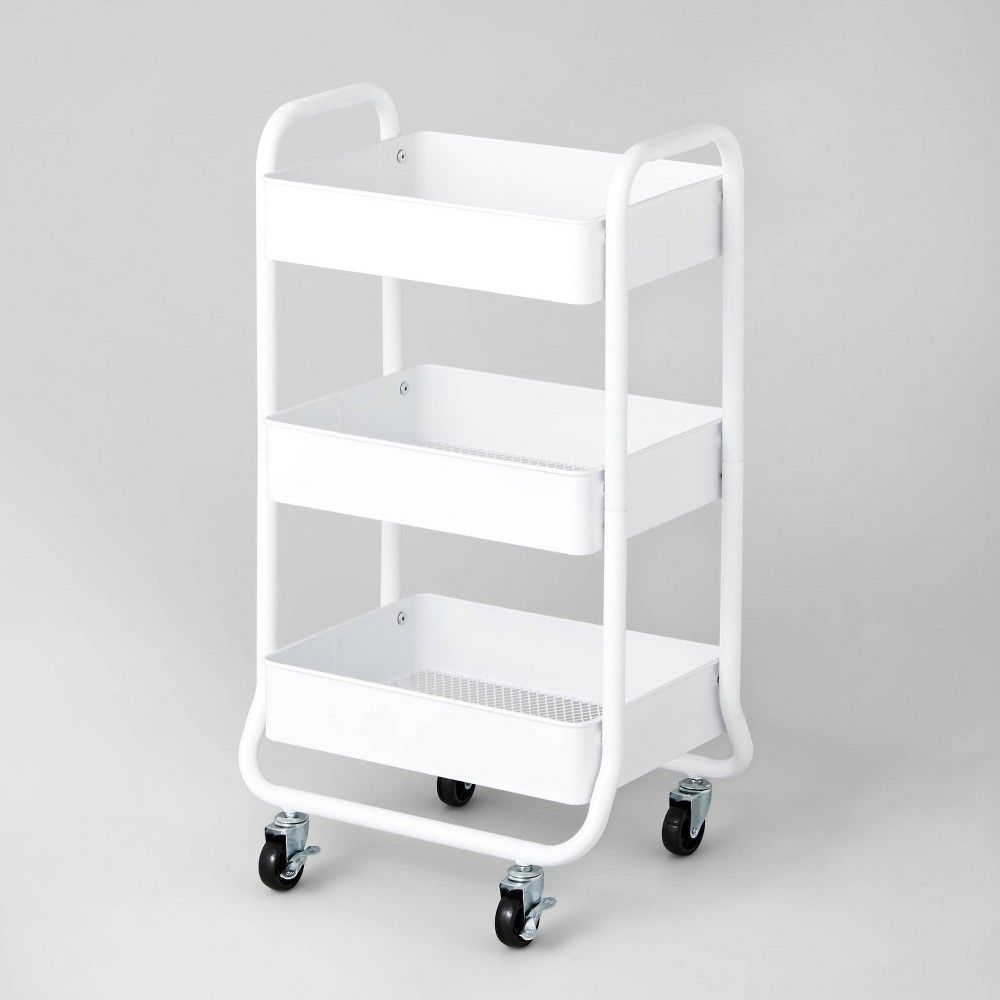 3 Tier Metal Utility Cart White Brightroom – Artofit within Durability Meets Design Exploring the 3-Tier Metal and Wood Caster Cart