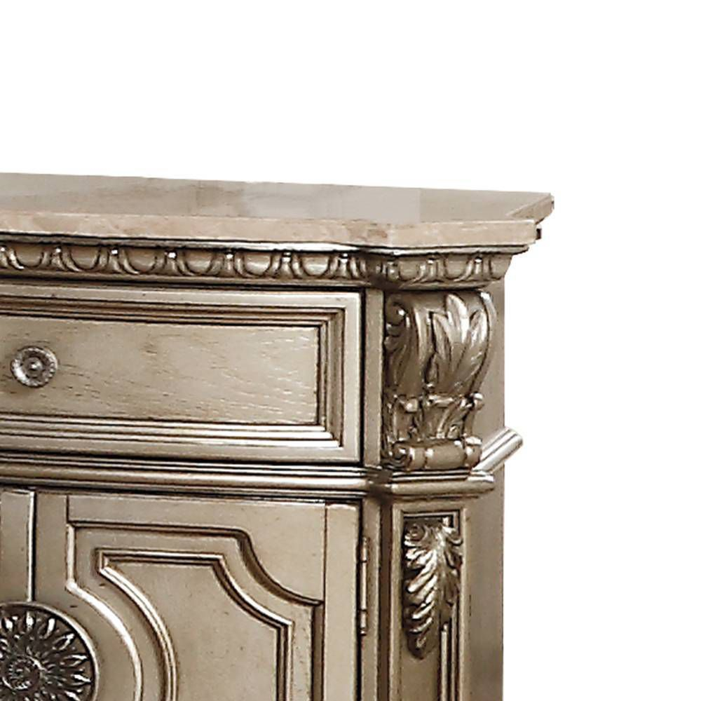 30" Northville Nightstand With 1 Drawer Antique Silver – Acme Furniture ... throughout Craftsmanship Revealed The ACME Northville Dresser's Wooden Top Story