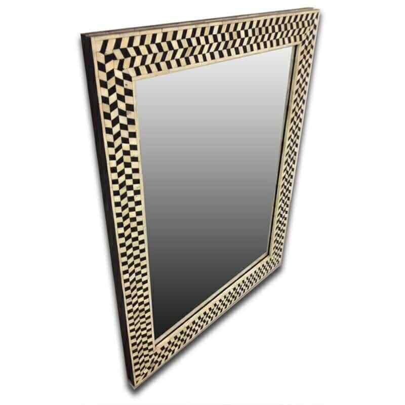 36X24 Inches Bone Inlay Mirror Frame Handmade Decor Design Wood Frame ... regarding A Closer Look at the Craftsmanship of the Jasmines 36x24 Bone Inlay Mirror