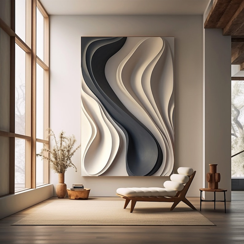 3D Wooden Art - Wave Shaped, - 3D Vision - Wall Hanging - Abstract ... throughout The Allure of 3D Wooden Art How Passages Makes a Statement