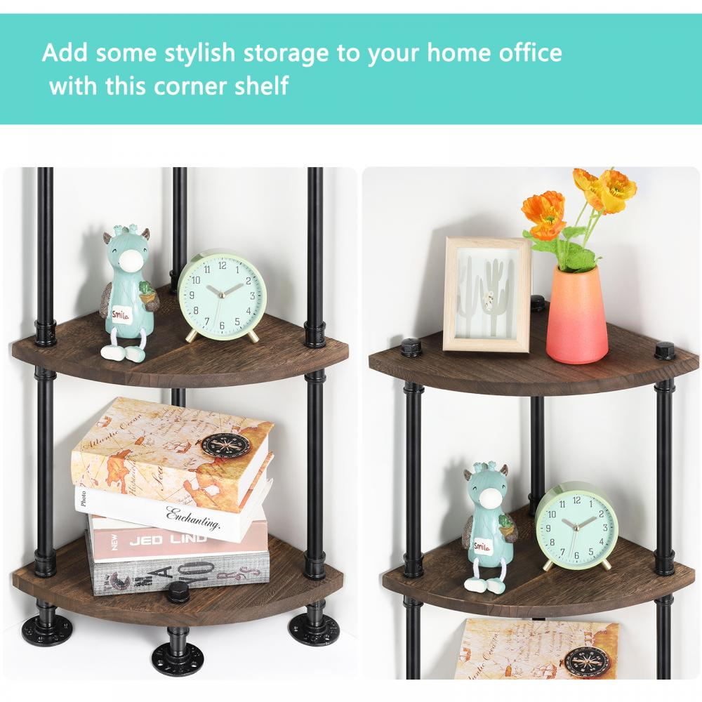 4-Tier Industrial Design Pipe Corner Shelves, High Quality 4-Tier ... within Maximizing Space and Style with 4-Tier Industrial Pipe Shelves