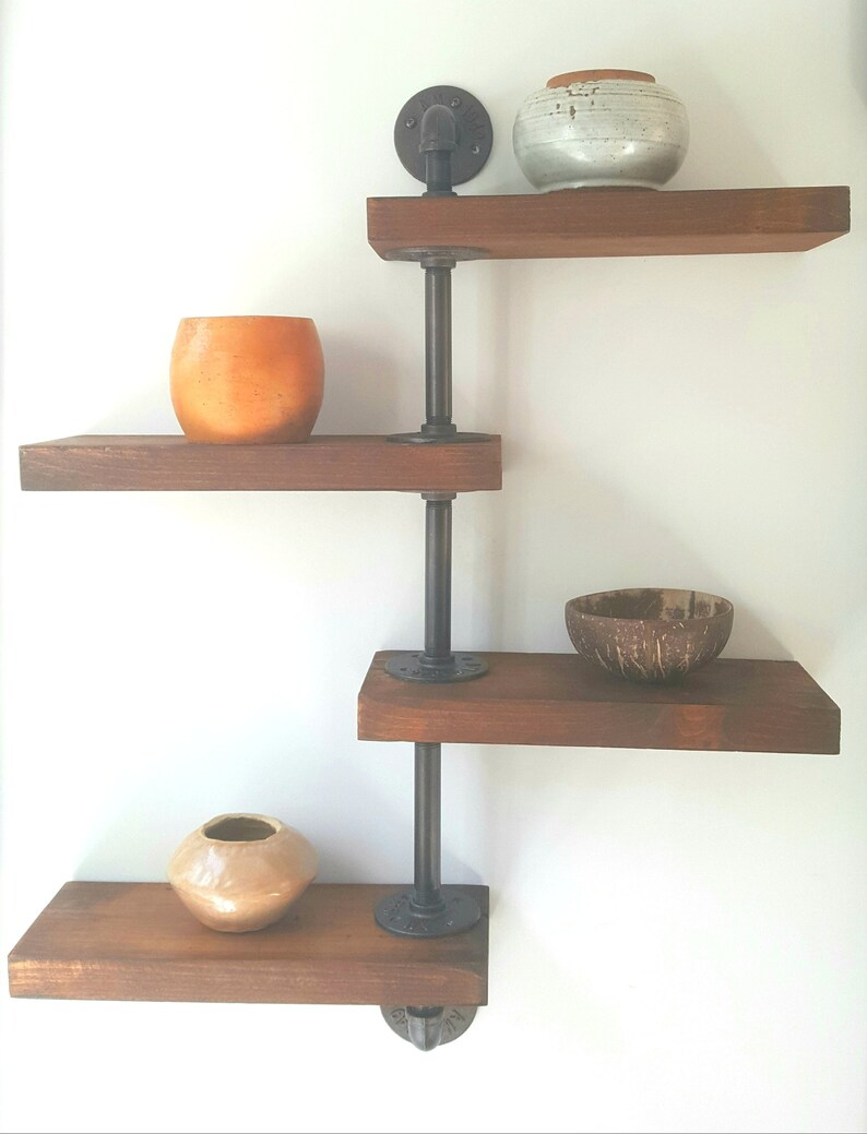 4 Tier Industrial Style Bar Shelf Pipe Bar Shelf Retro Bar - Etsy throughout Maximizing Space and Style with 4-Tier Industrial Pipe Shelves